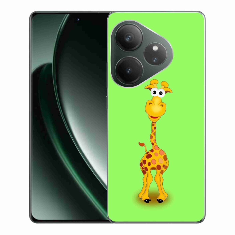 Gél borítás mmCase a Realme GT 6 5G/GT 6T 5G számára - rajzfilm zsiráf