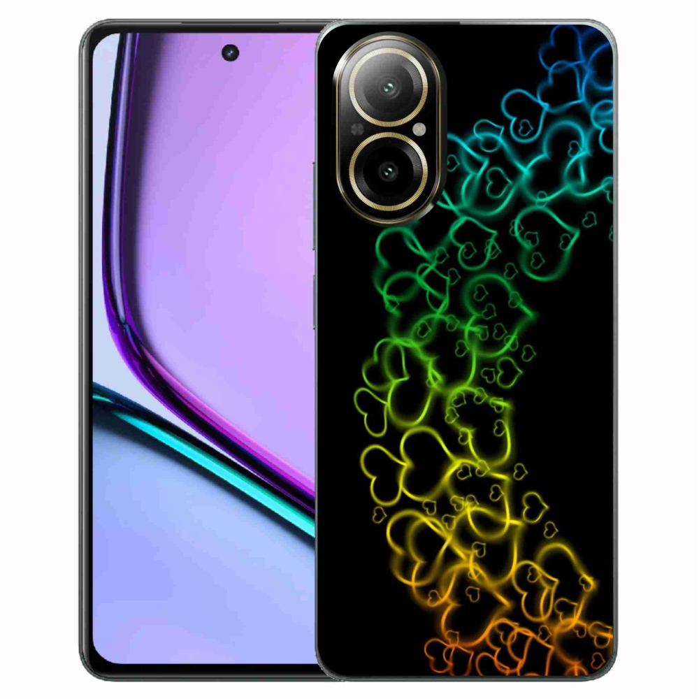 Zselés borítás mmCase a Realme C67 készülékhez - színes szívek