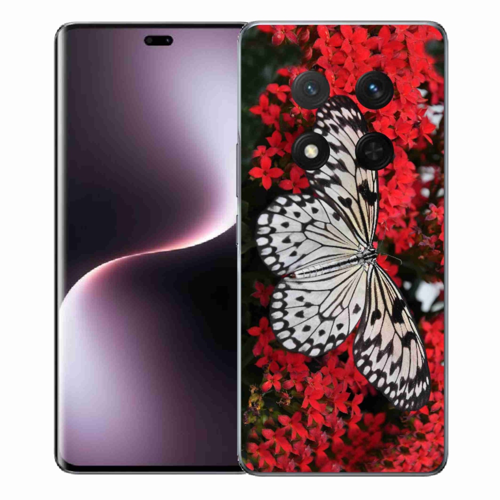 Zselés borítás mmCase a Honor Magic 7 Lite 5G számára - fekete-fehér pillangó 1