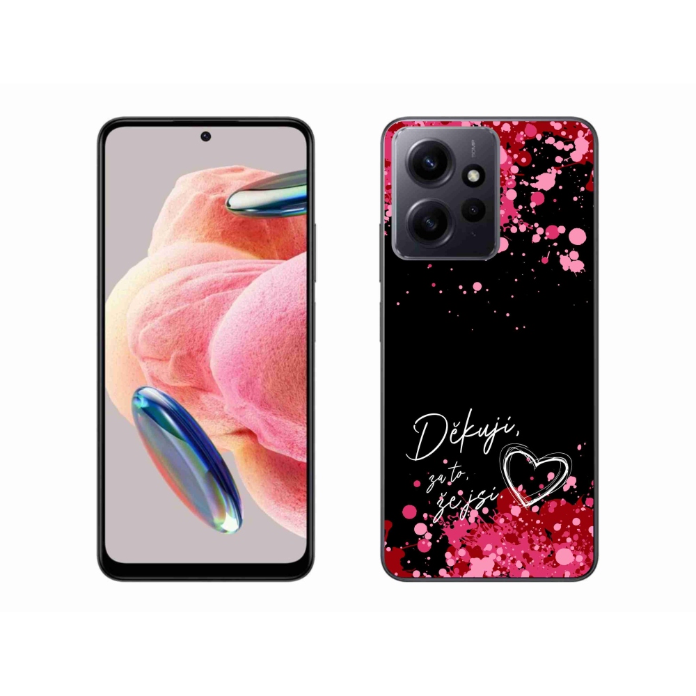 Gél borítás mmCase a Xiaomi Redmi Note 12 4G-hez - text in love 2 fekete háttérrel