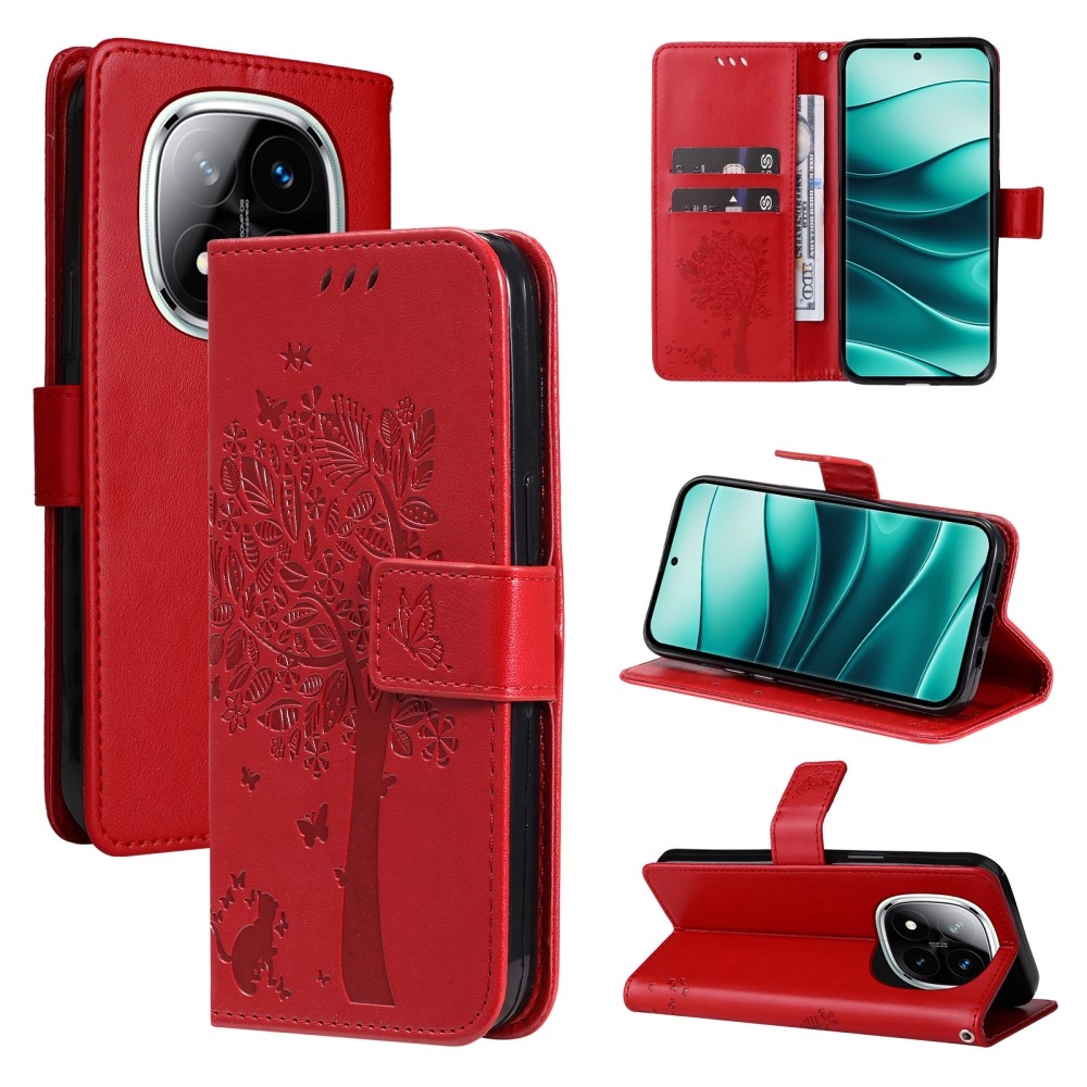 Fák könyve tok Xiaomi Redmi Note 14 Pro 5G/Poco X7 5G/Note 14 Pro+ 5G - piros