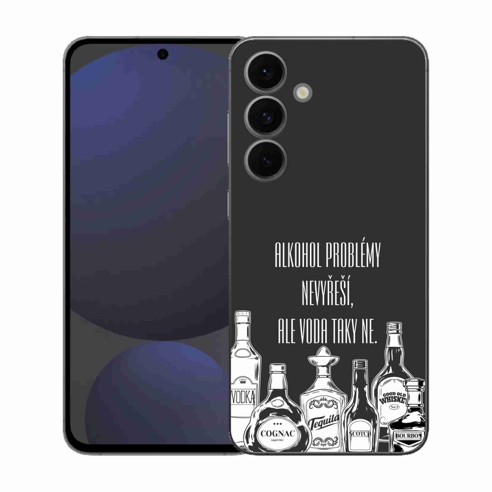 Gél borító mmCase Samsung Galaxy S25 FE - vicces szöveg fekete háttérrel