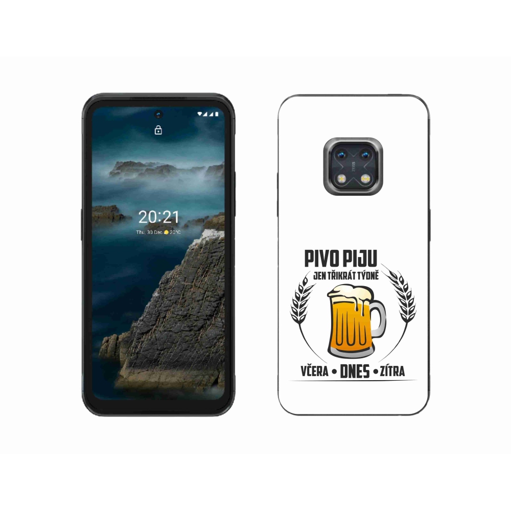Zselés borító mmCase a Nokia XR20 készülékhez - sör motívum fehér háttérrel