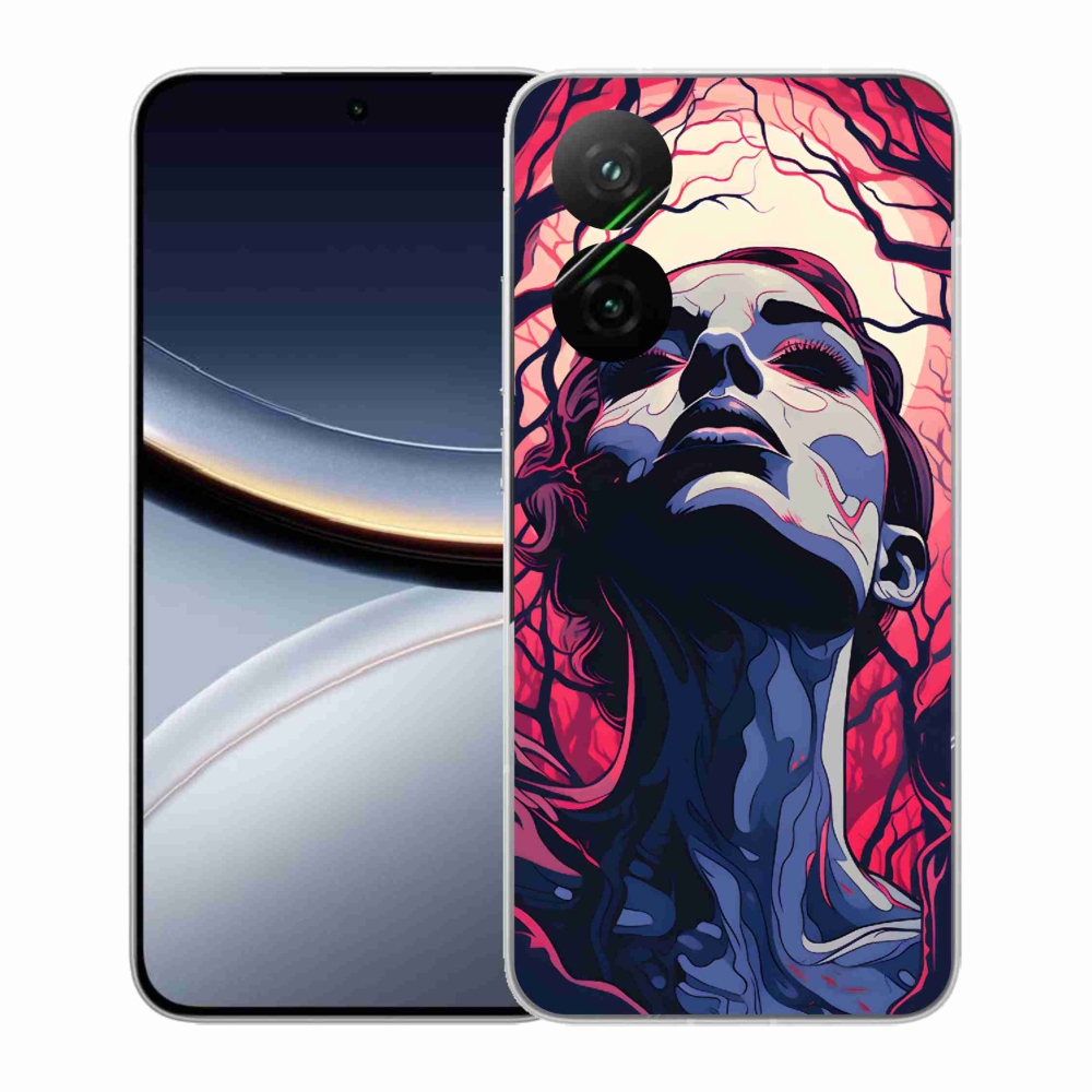 Gél borítás mmCase a Xiaomi Poco F7 5G számára - absztrakt arc