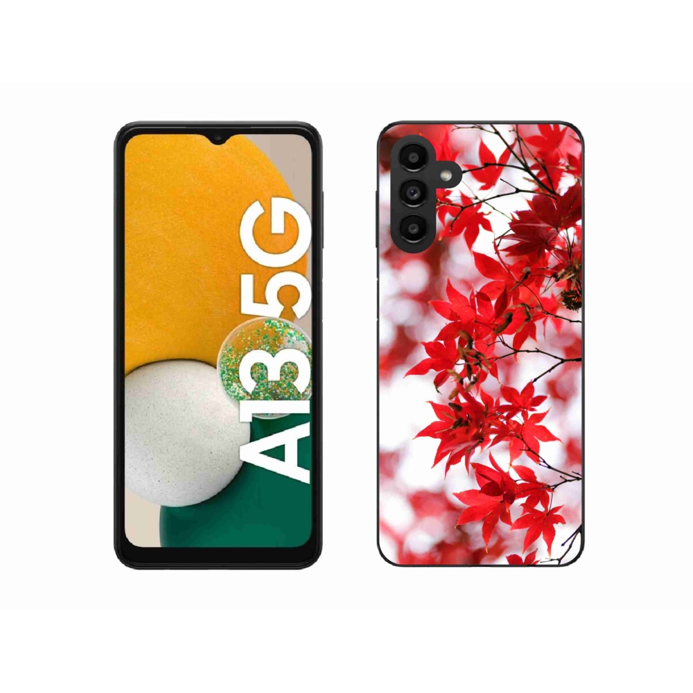 Zselés borítás mmCase Samsung Galaxy A13 5G - piros levelek