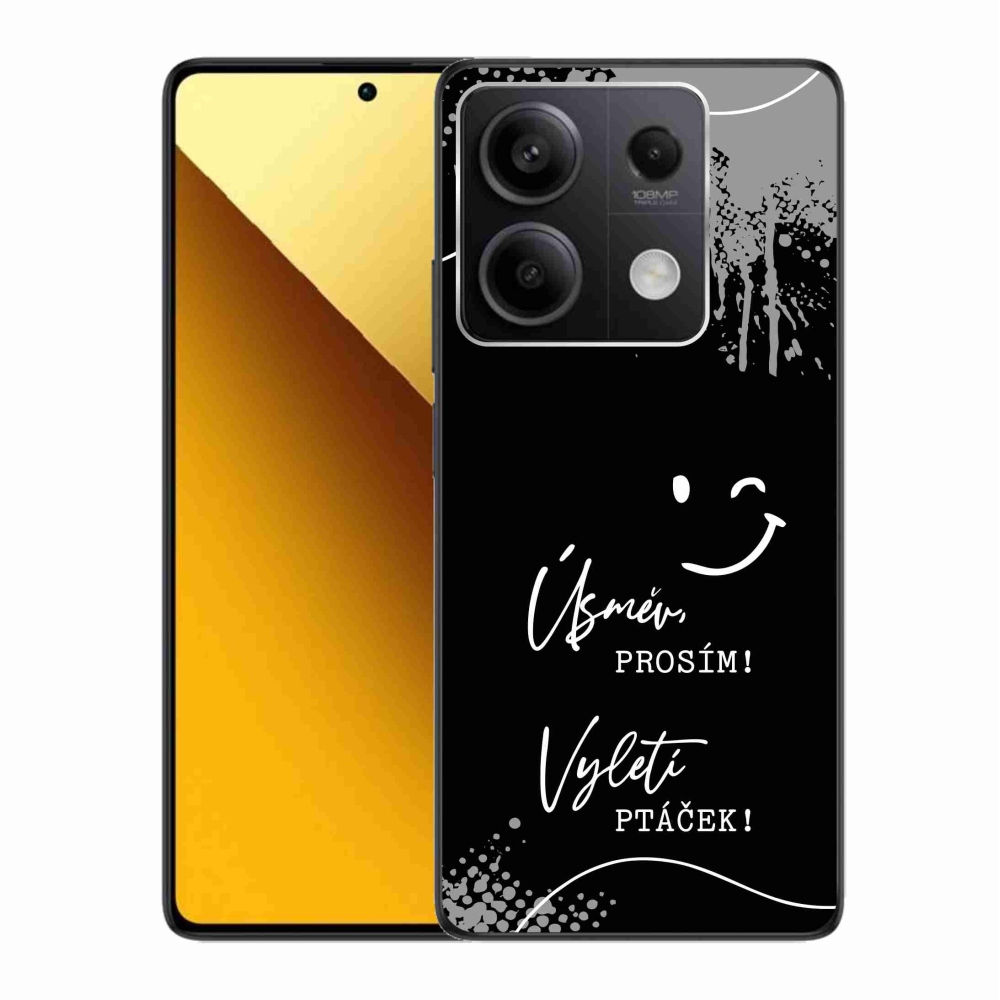 Gél borító mmCase a Xiaomi Redmi Note 13 5G-hez - vicces szöveg 4 fekete háttérrel