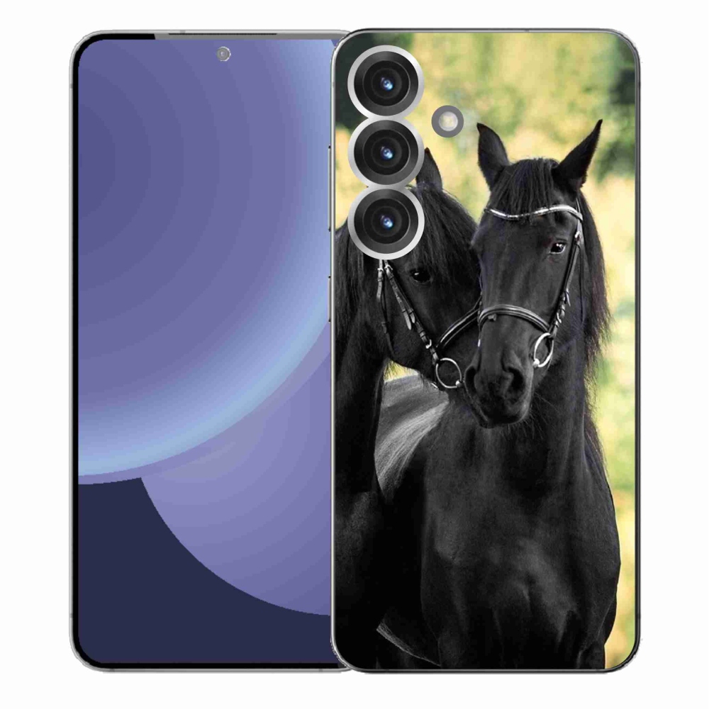 Gél borítás mmCase Samsung Galaxy S25+ - két fekete ló