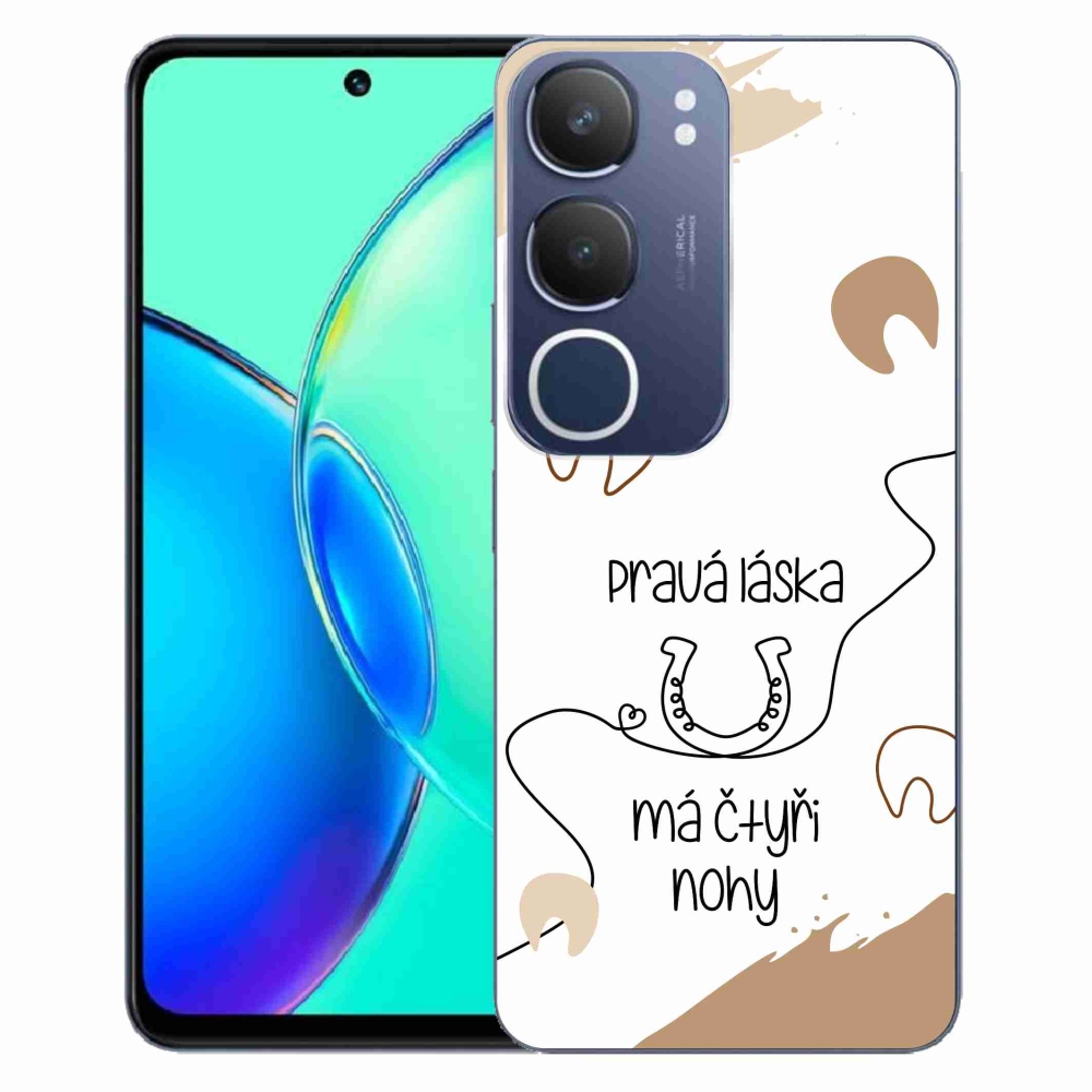 Gél borító mmCase a Vivo Y19s készülékhez - ló motívum fehér háttérrel