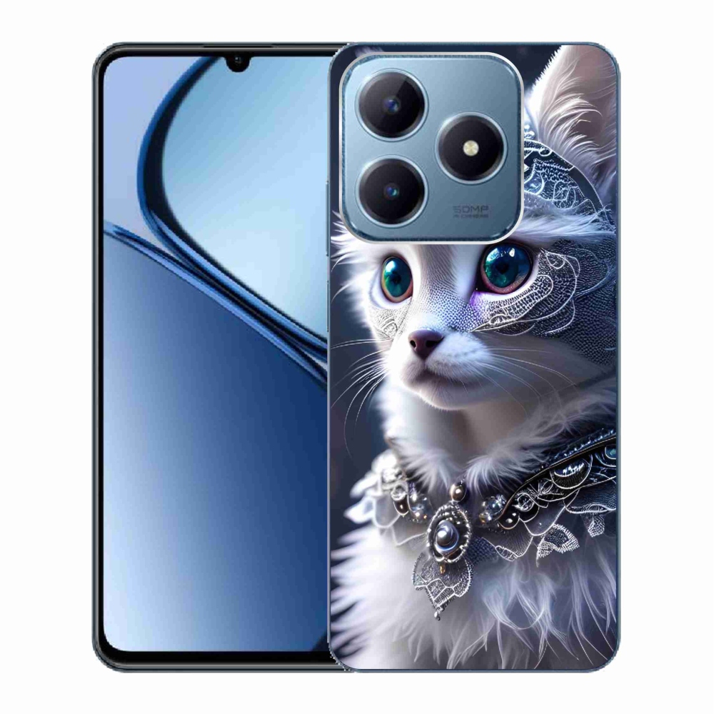 Zselés borítás mmCase a Realme C63 készülékhez - fehér macska