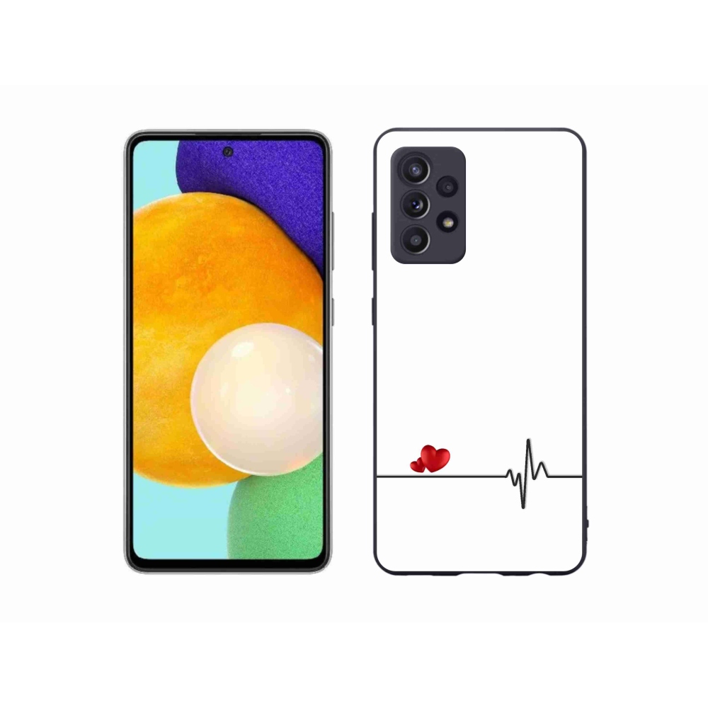 Gél borító mmCase Samsung Galaxy A52/A52 5G - szív és szívverés fehér háttérrel
