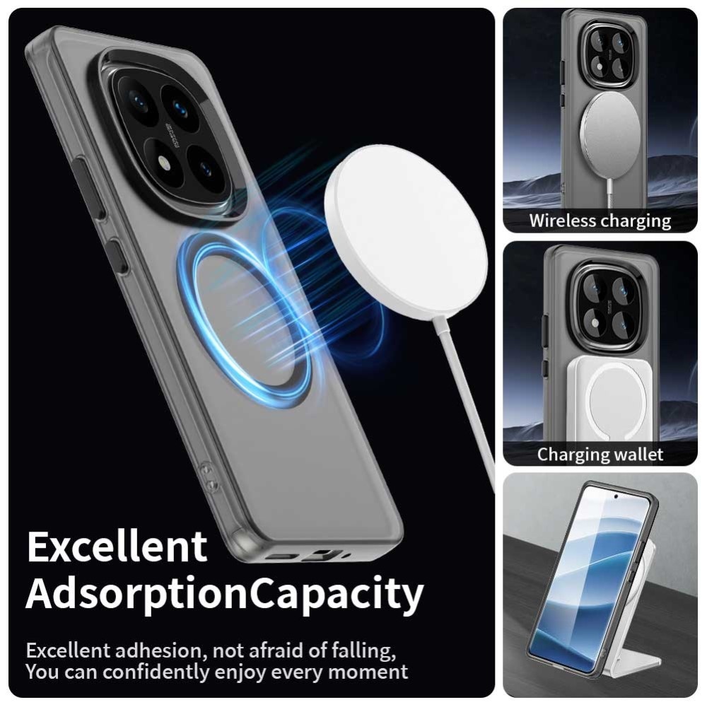 Candy zselés tok MagSafe-val Xiaomi Redmi Note 14 Pro 5G/Poco X7 5G - fekete