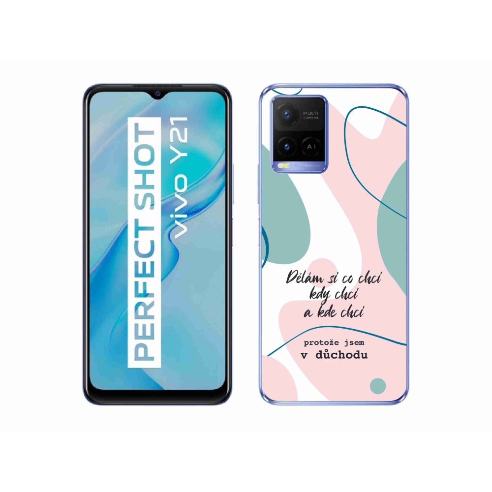 Gél borító mmCase a Vivo Y21/Y21s/Y33s készülékhez - vicces szöveg 10 fehér háttérrel