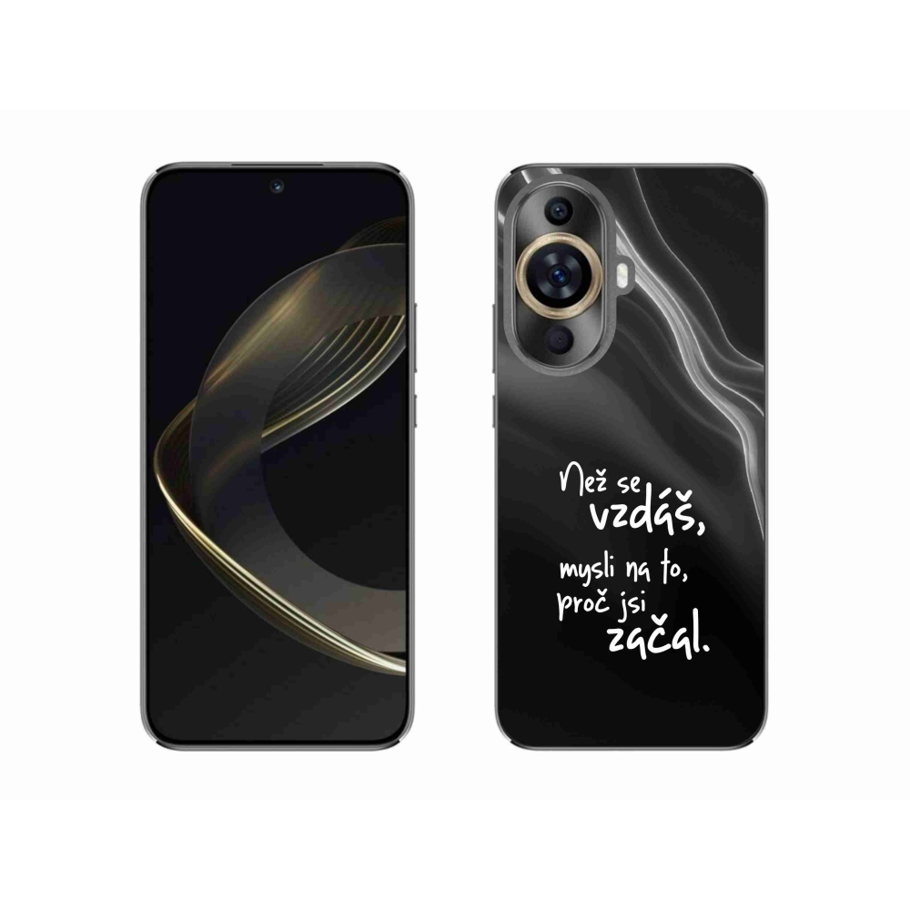 Gél borítás mmCase a Huawei Nova 11 - idézet 2 fekete háttérrel