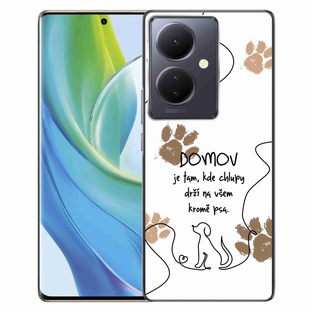 Gél borító mmCase a Vivo V29 Lite 5G készülékhez - kutya motívum fehér háttérrel