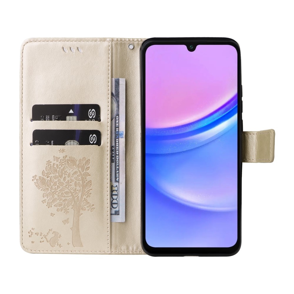 Fák könyv tok Samsung Galaxy A16 4G/5G/A26 5G - arany színű