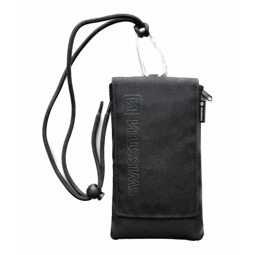 Univerzális Swissten Pocket 6.8 szövet tok húzózsinórral - fekete