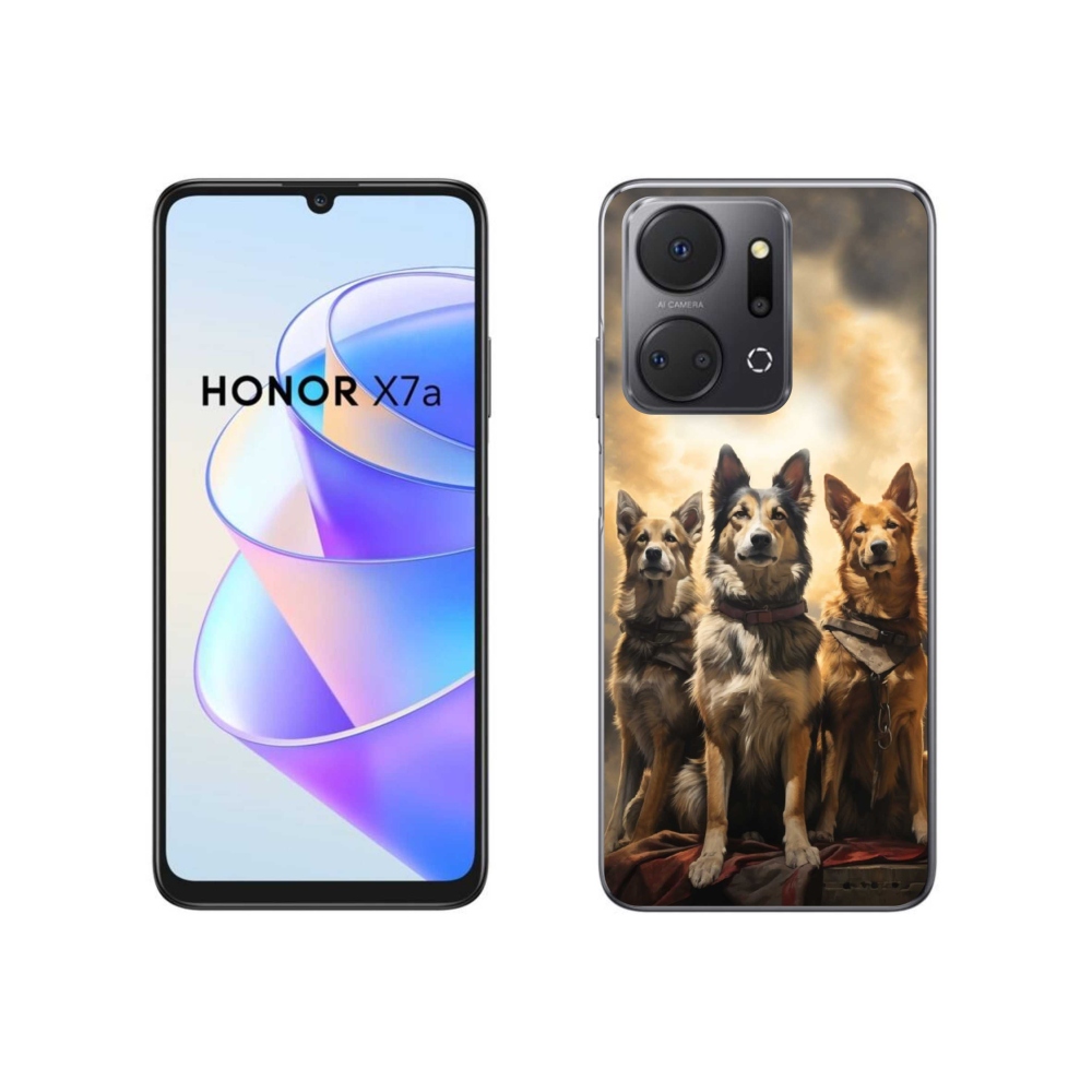 Zselés borítás mmCase a Honor X7a számára - három kutya