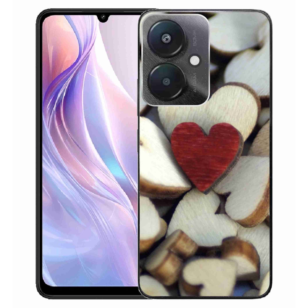 Gél borítás mmCase a Xiaomi Redmi 13C 5G számára - gravírozott piros szív