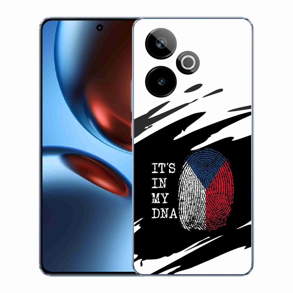 Rugalmas zselés tok mmCase a Realme GT 7 5G/GT 7T 5G képével - zászlós ujjlenyomat fekete és fehér háttérrel