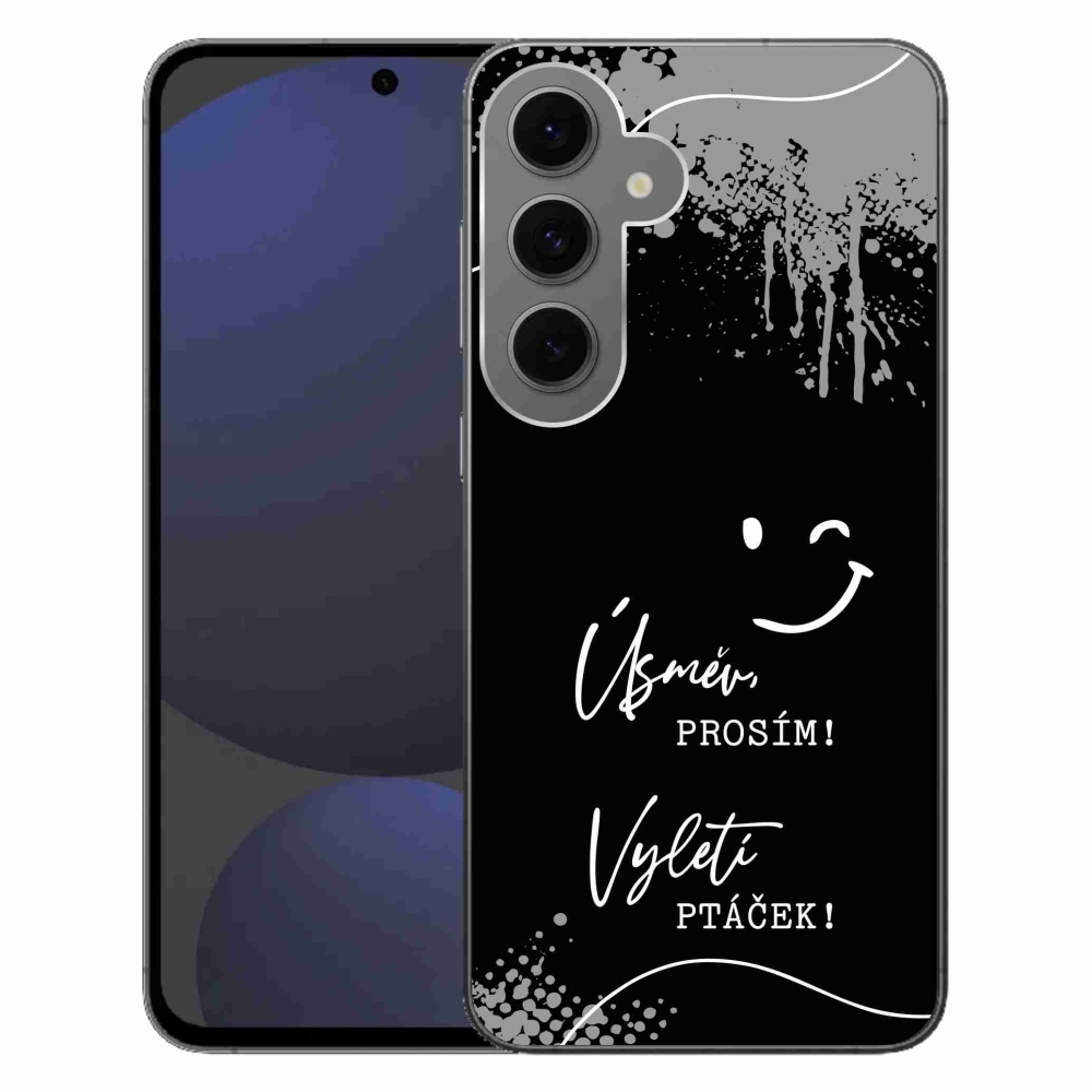 Gél borító mmCase Samsung Galaxy S24 FE - vicces szöveg 4 fekete háttér