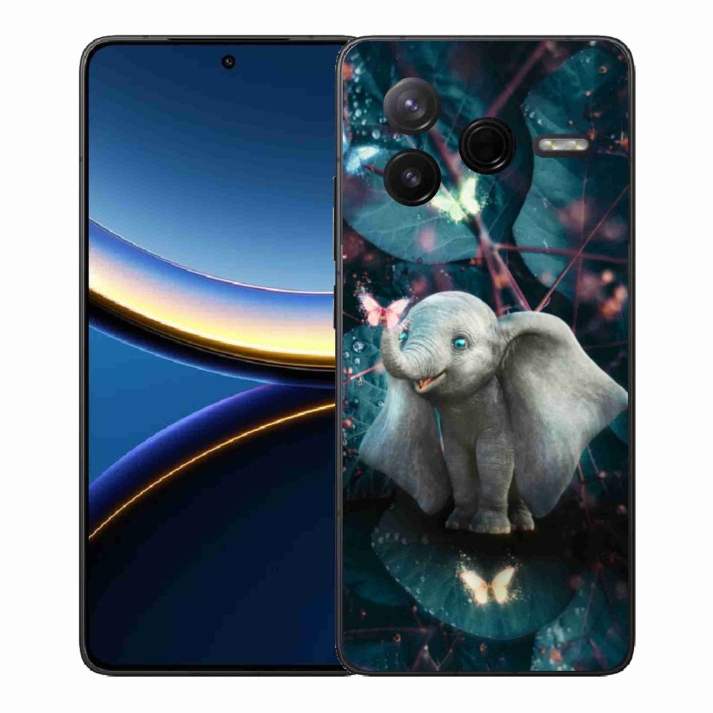 Gél borítás mmCase a Xiaomi Poco F7 Pro számára - aranyos elefánt