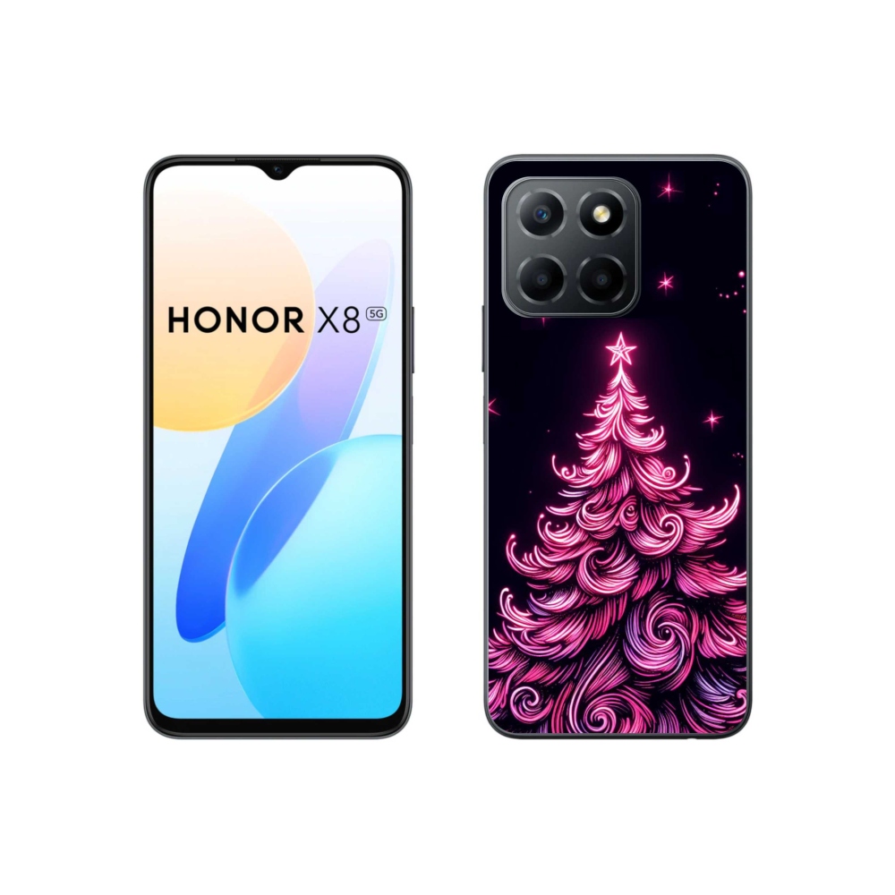 Gél borítás mmCase a Honor X8 5G/70 Lite 5G számára - neon karácsonyfa 2