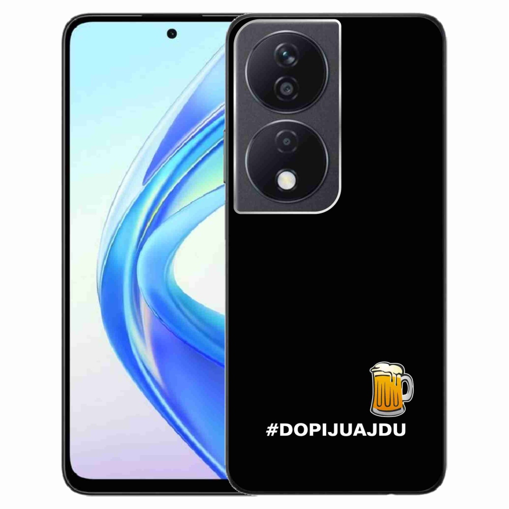 Gél borító mmCase a Honor X7b/Honor 90 Smart - sör motívum 1 fekete háttérrel