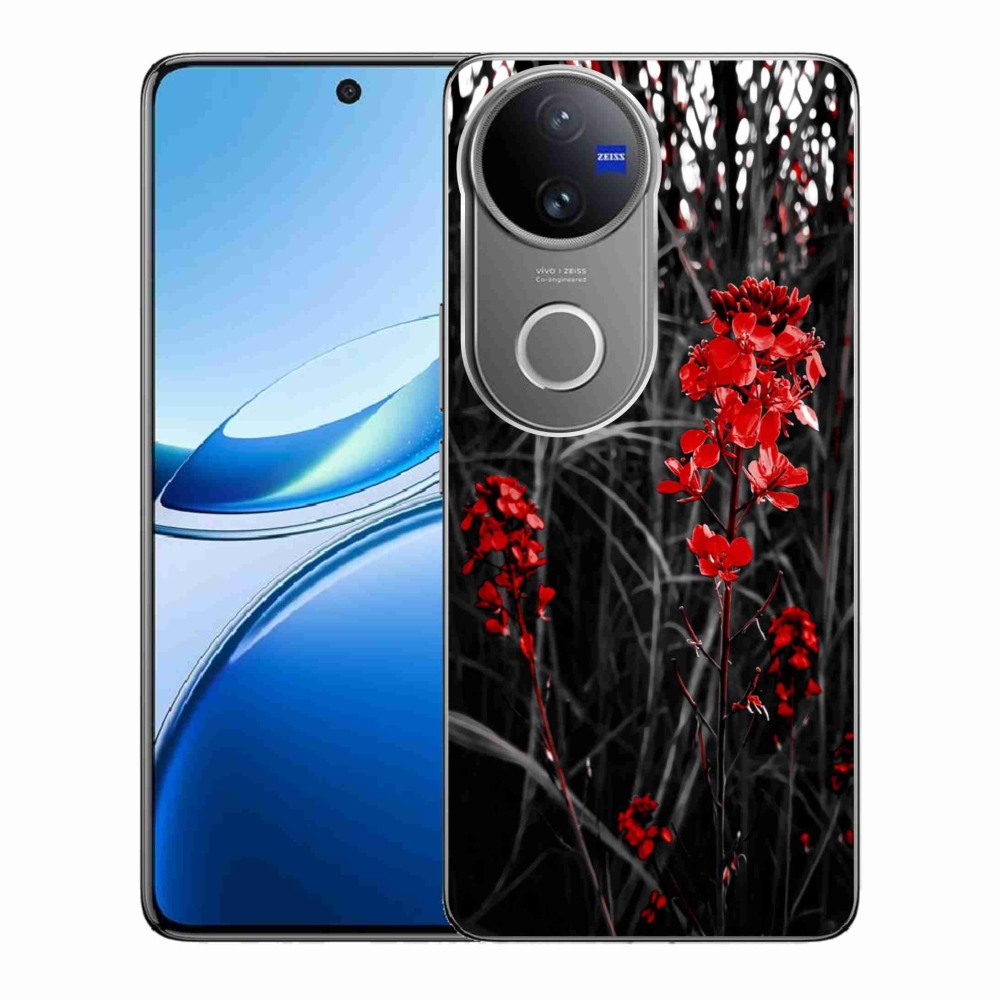 Gél borító mmCase a Vivo V50 5G - piros növényen