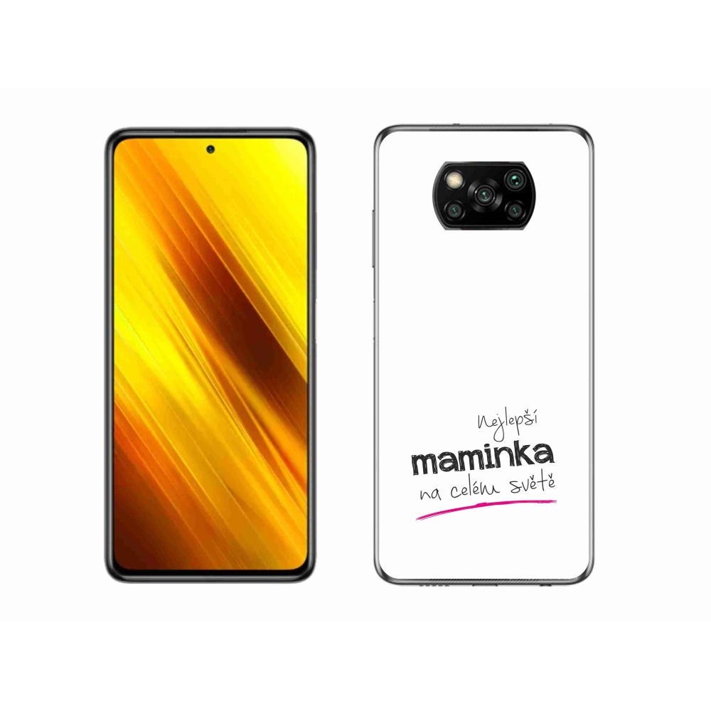 Gél borító mmCase a Xiaomi Poco X3-on - legjobb anya 4 fehér háttérrel