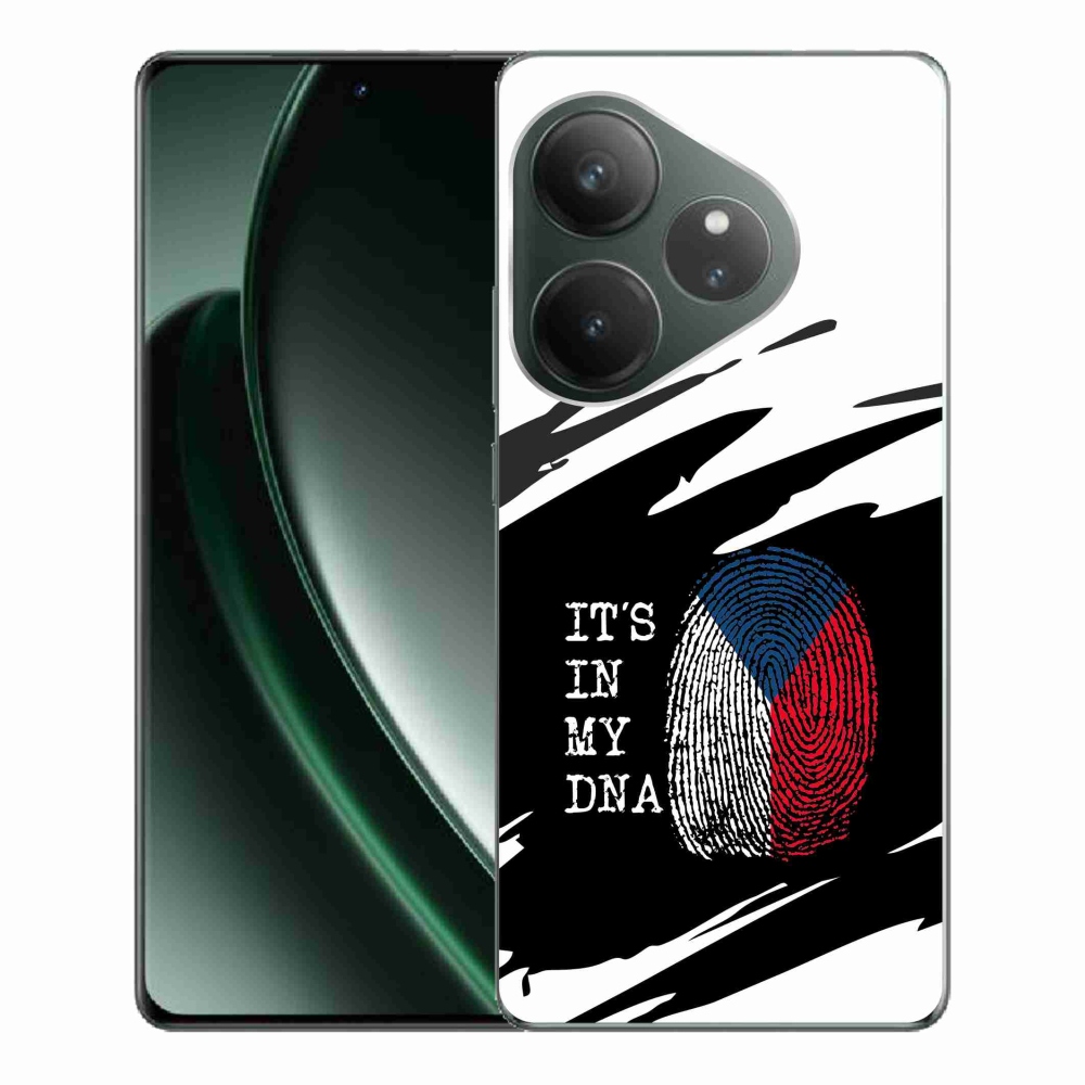 Gél borítás mmCase a Realme GT 6 5G/GT 6T 5G - zászlós ujjlenyomat fekete és fehér háttérrel