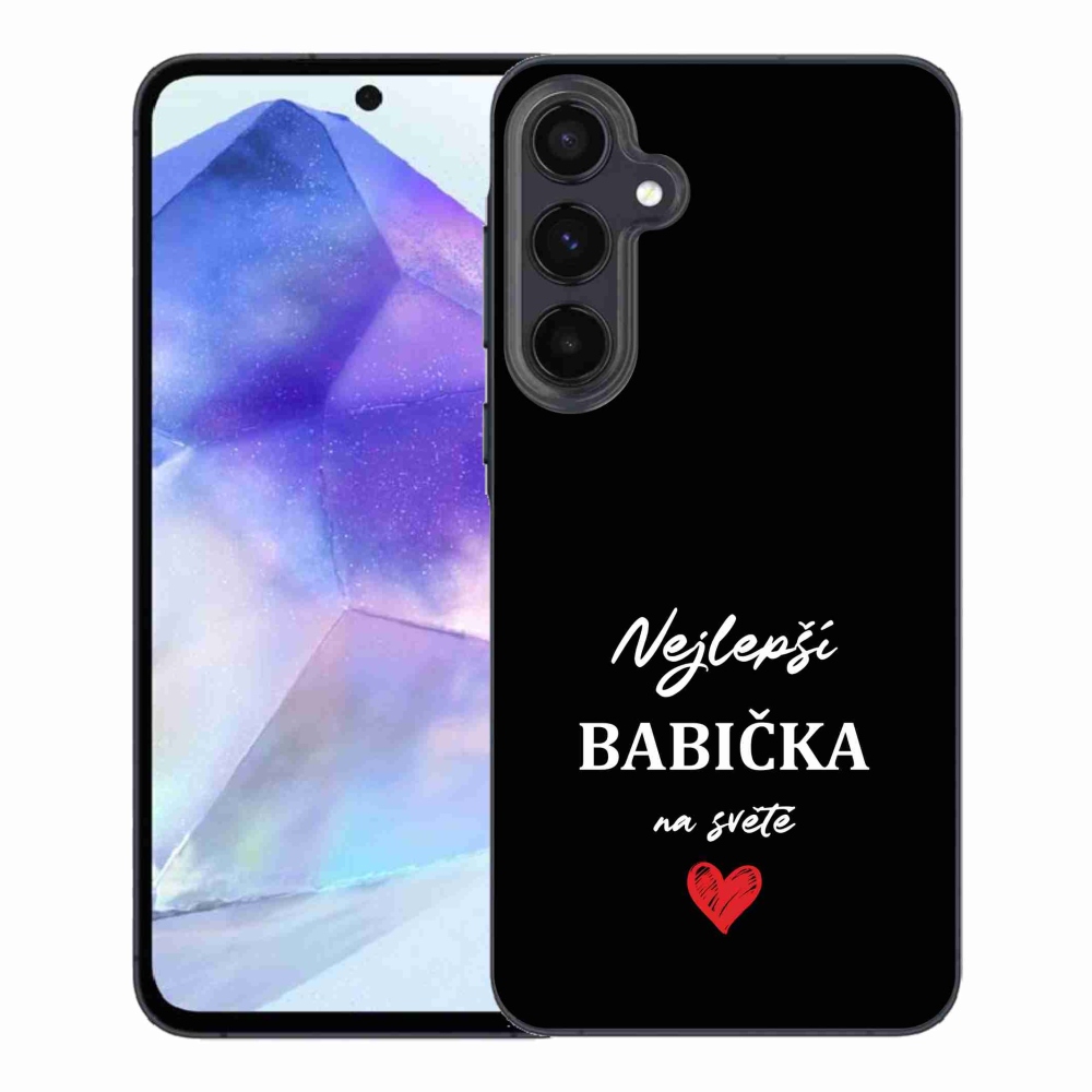 Gél borító mmCase Samsung Galaxy A55 5G - a legjobb nagymama 1 fekete háttérrel