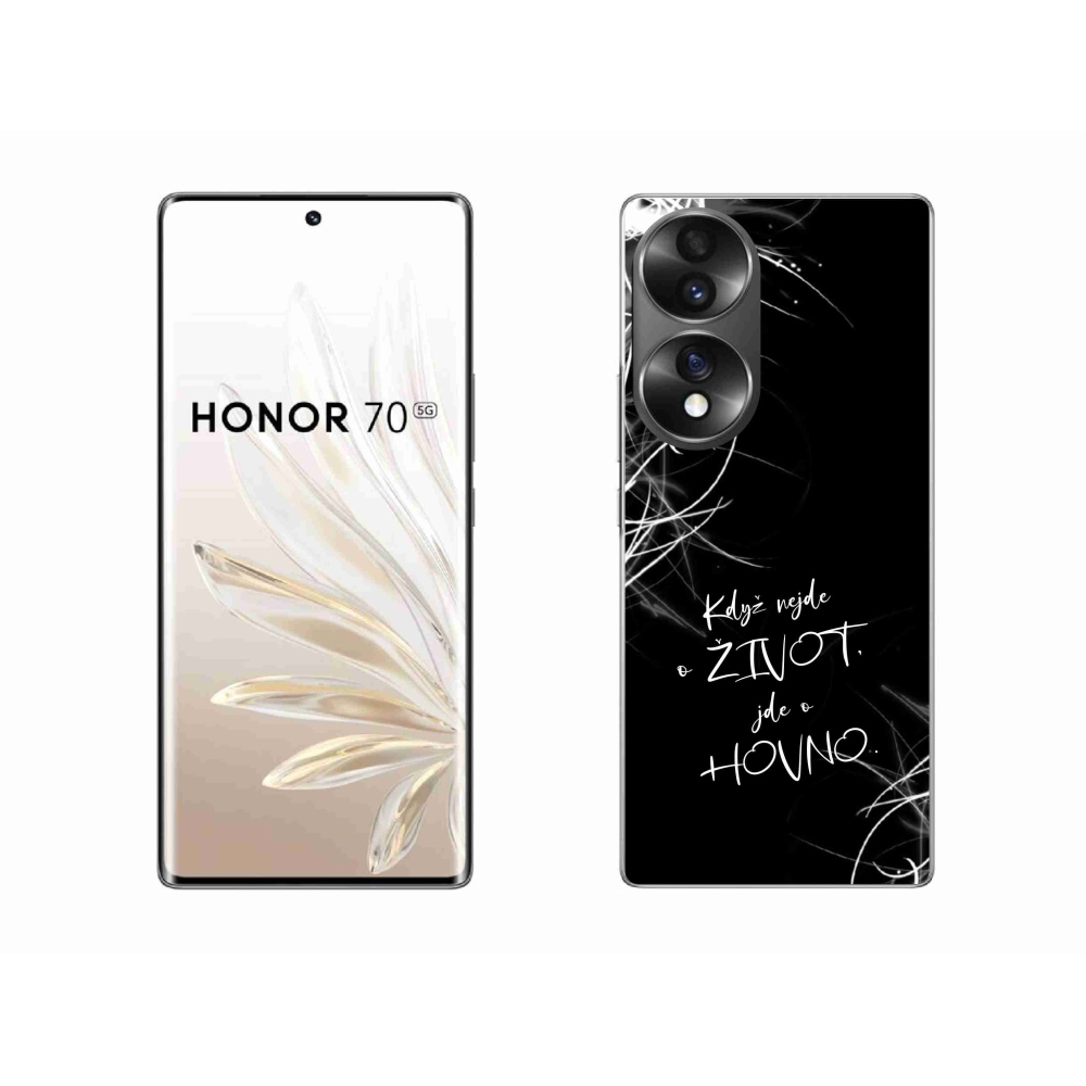 Gél borító mmCase a Honor 70 készülékhez - vicces szöveg 16 fekete háttér