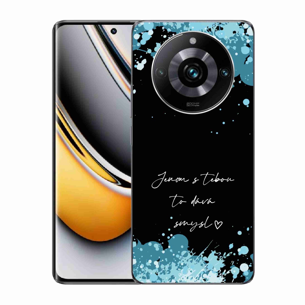 Gél borító mmCase a Realme 11 Pro/11 Pro+ készülékhez - szerelmes szöveg fekete háttérrel