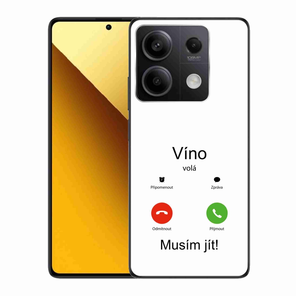 Gél borítás mmCase a Xiaomi Redmi Note 13 5G készülékhez - bor hívások fehér háttérrel