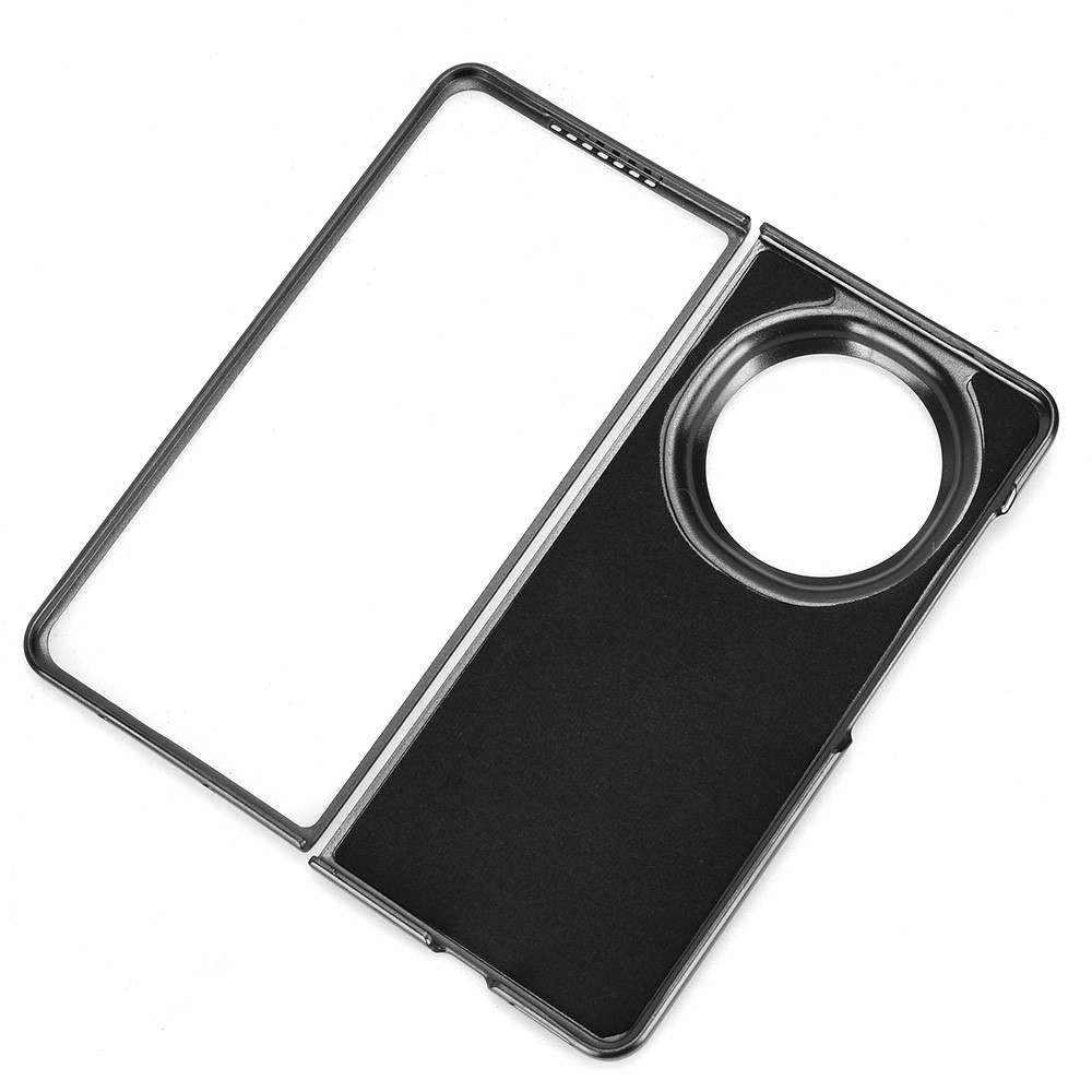 Vintages műanyag tok műbőrrel Honor Magic V5-hez - fekete