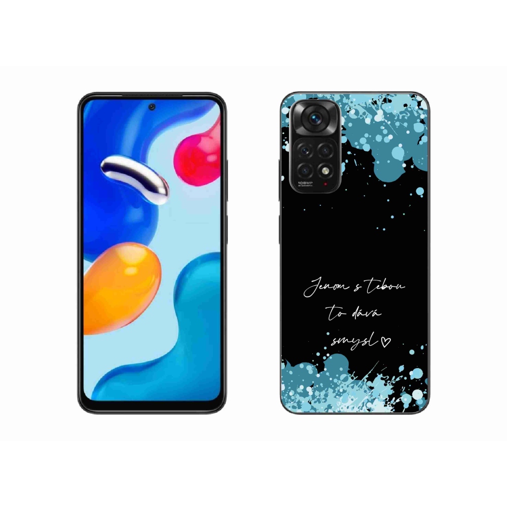 Gél borító mmCase a Xiaomi Redmi Note 11S 4G-hez - szerelmes szöveg fekete háttérrel