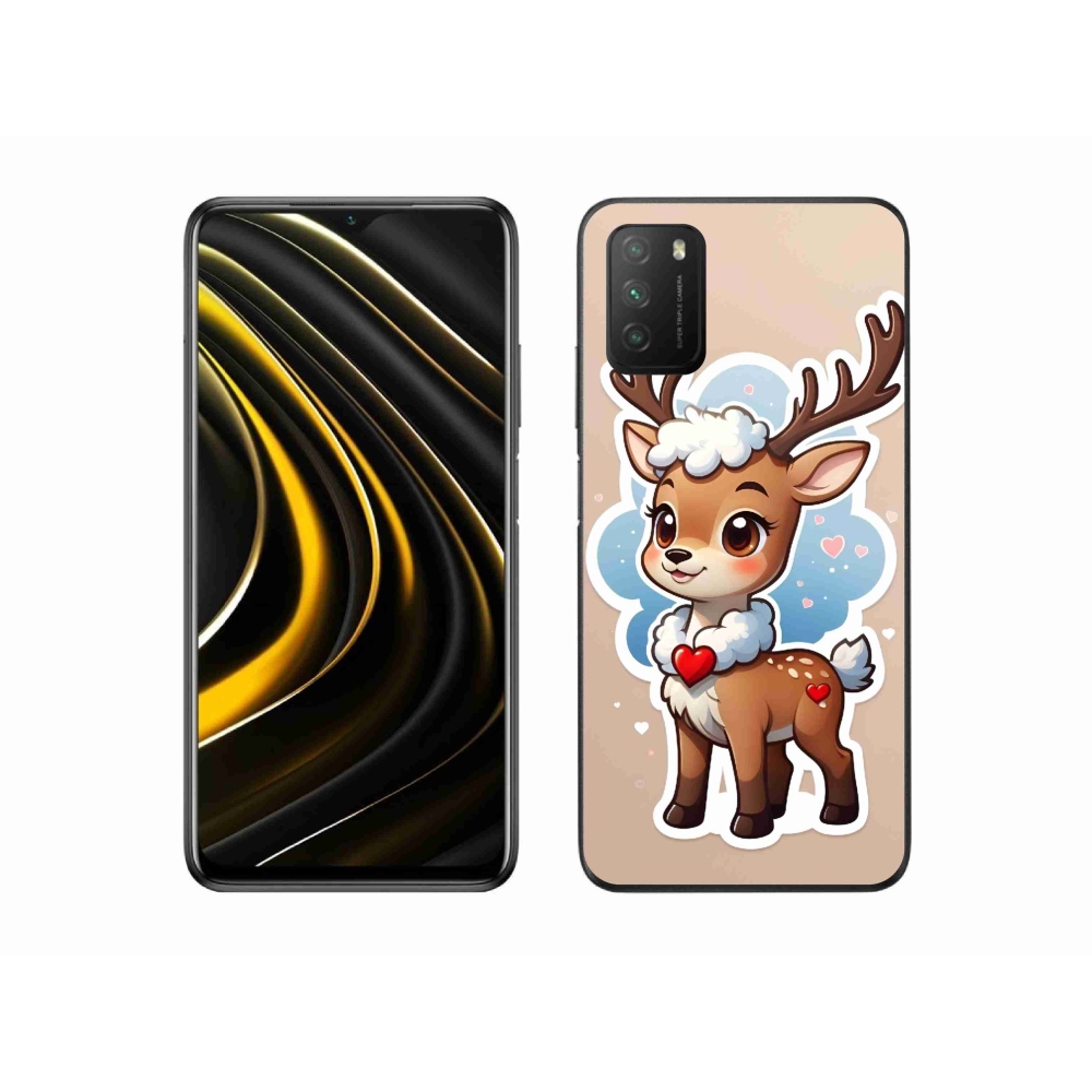 Gél borítás mmCase a Xiaomi Poco M3-hoz - rajzfilm rénszarvas
