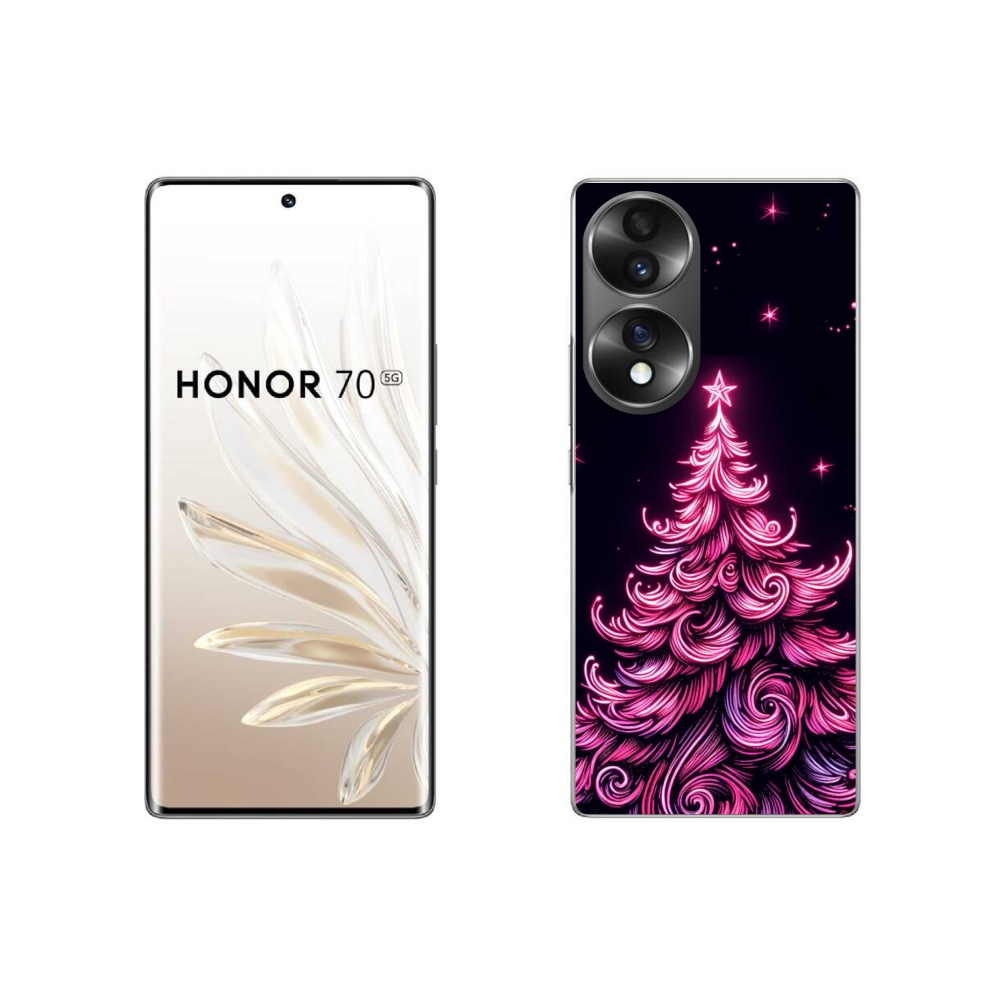Zselés borítás mmCase a Honor 70-hez - neon karácsonyfa 2