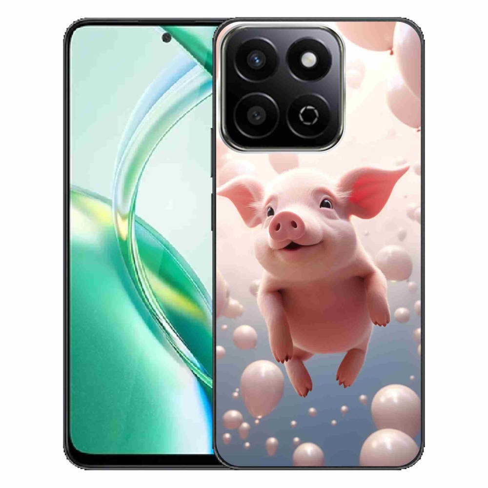 Zselés borítás mmCase a Honor 200 Smart 5G számára - malacka lufikkal