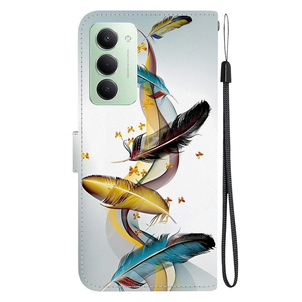 Sokoldalú könyvtáska Xiaomi Redmi 15 4G (171mm) - arany és kék tollakkal