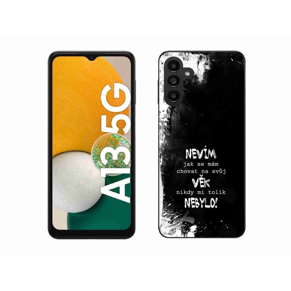 Gél borító mmCase Samsung Galaxy A13 5G - vicces szöveg 14 fekete háttér