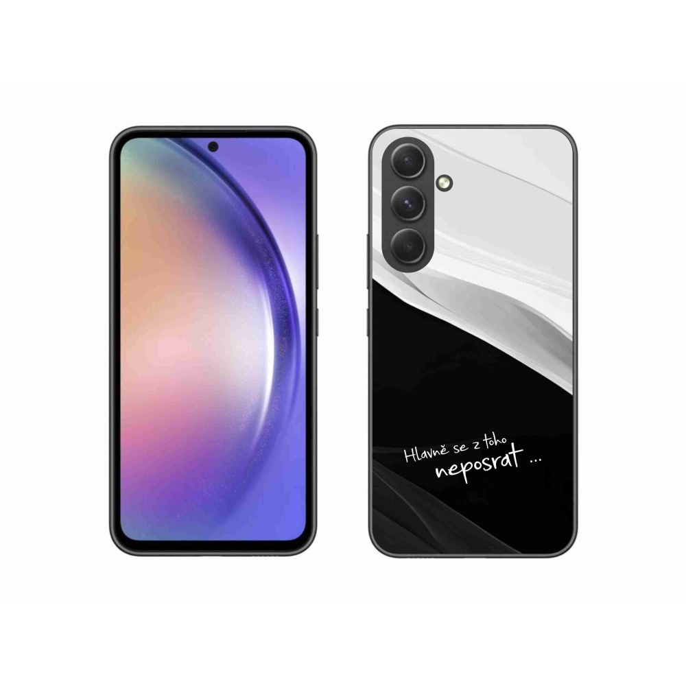 Gél borító mmCase Samsung Galaxy A54 5G - vicces szöveg 13 fekete és fehér háttérrel