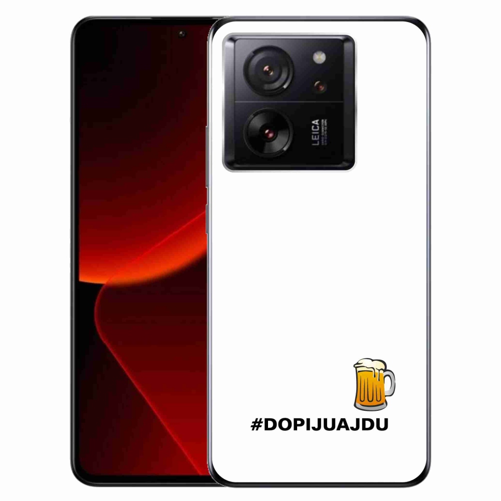 Gél borítás mmCase a Xiaomi 13T/13T Pro - sör motívum 1 fehér háttérrel