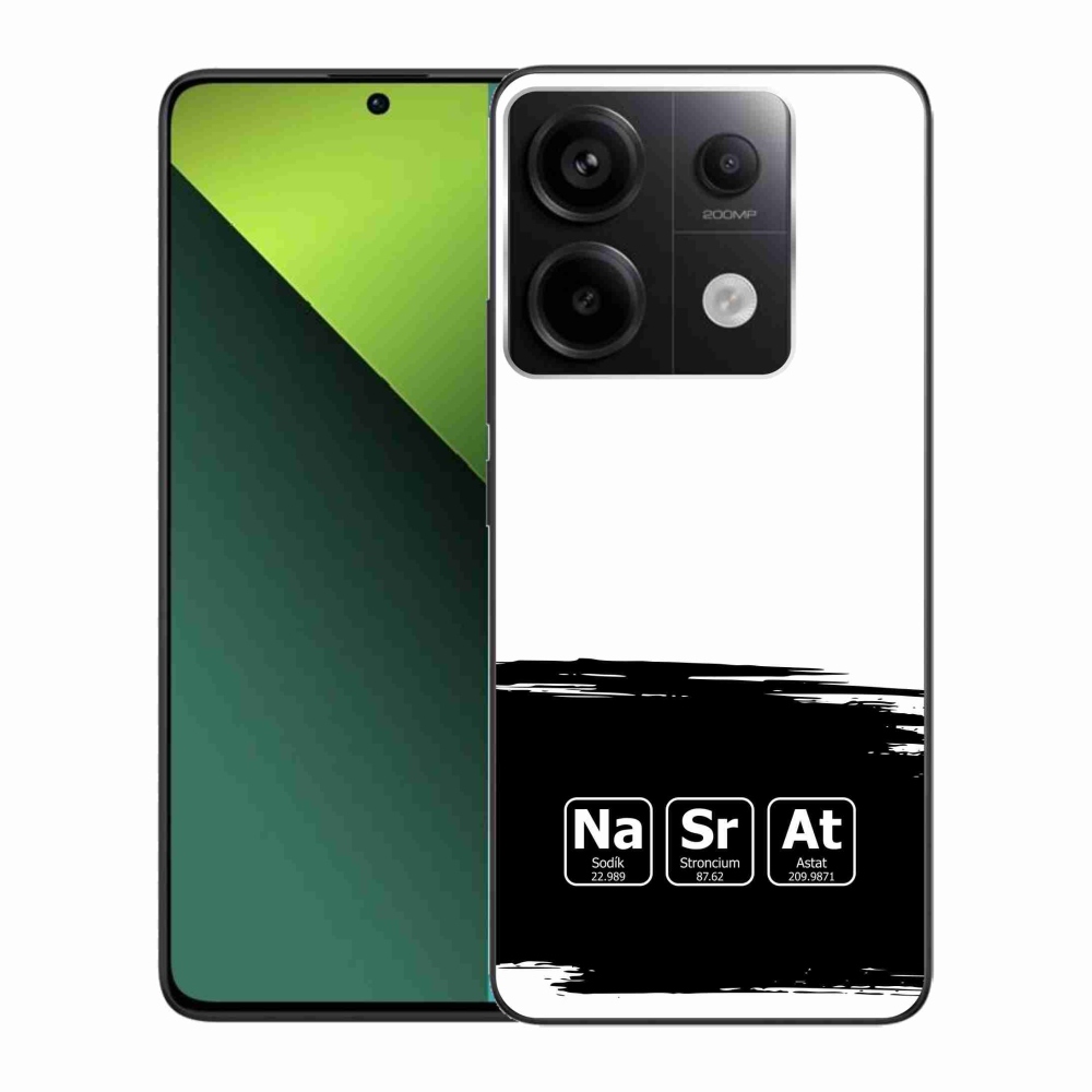 Gél borító mmCase a Xiaomi Redmi Note 13 Pro 5G/Poco X6 5G számára - kémiai elemek fekete és fehér háttérrel