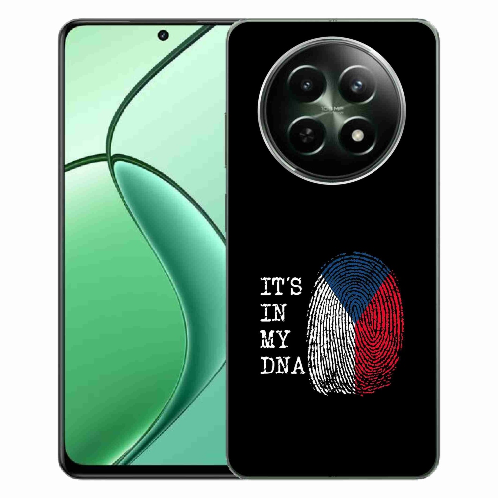 Gél borító mmCase a Realme 12 5G/12x 5G - zászlós ujjlenyomat fekete háttérrel