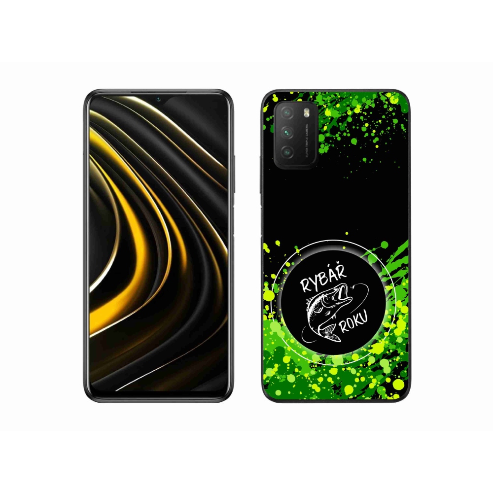 Gél borító mmCase a Xiaomi Poco M3-hoz - az év halászának fekete háttere