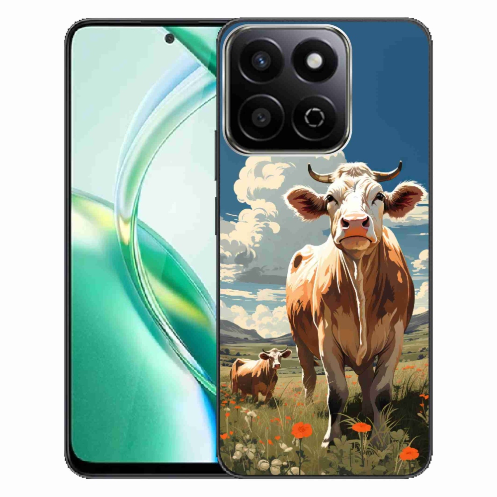 Zselés borítás mmCase a Honor 200 Smart 5G számára - tehenek a réten
