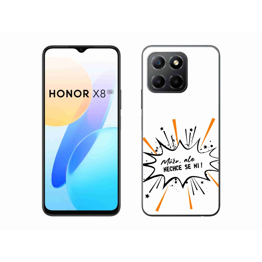 Zselés borító mmCase a Honor X8 5G/Honor 70 Lite 5G készülékhez - vicces szöveg 11 fehér háttérrel