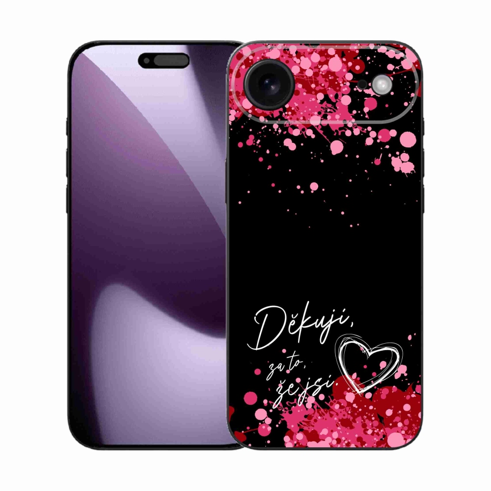 Gél borítás mmCase iPhone 17 Air készülékhez - text in love 2 fekete háttér