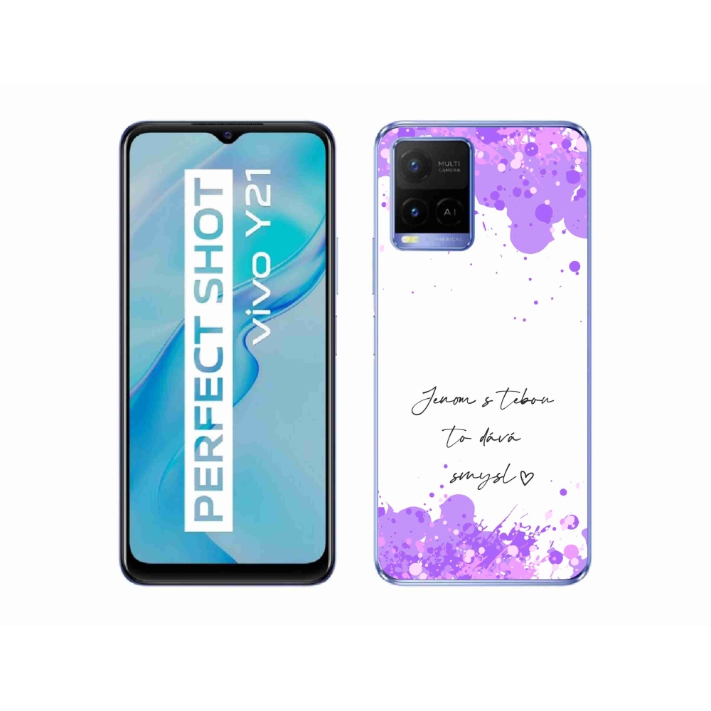Gél borító mmCase a Vivo Y21/Y21s/Y33s készülékhez - szerelmes szöveg fehér háttérrel